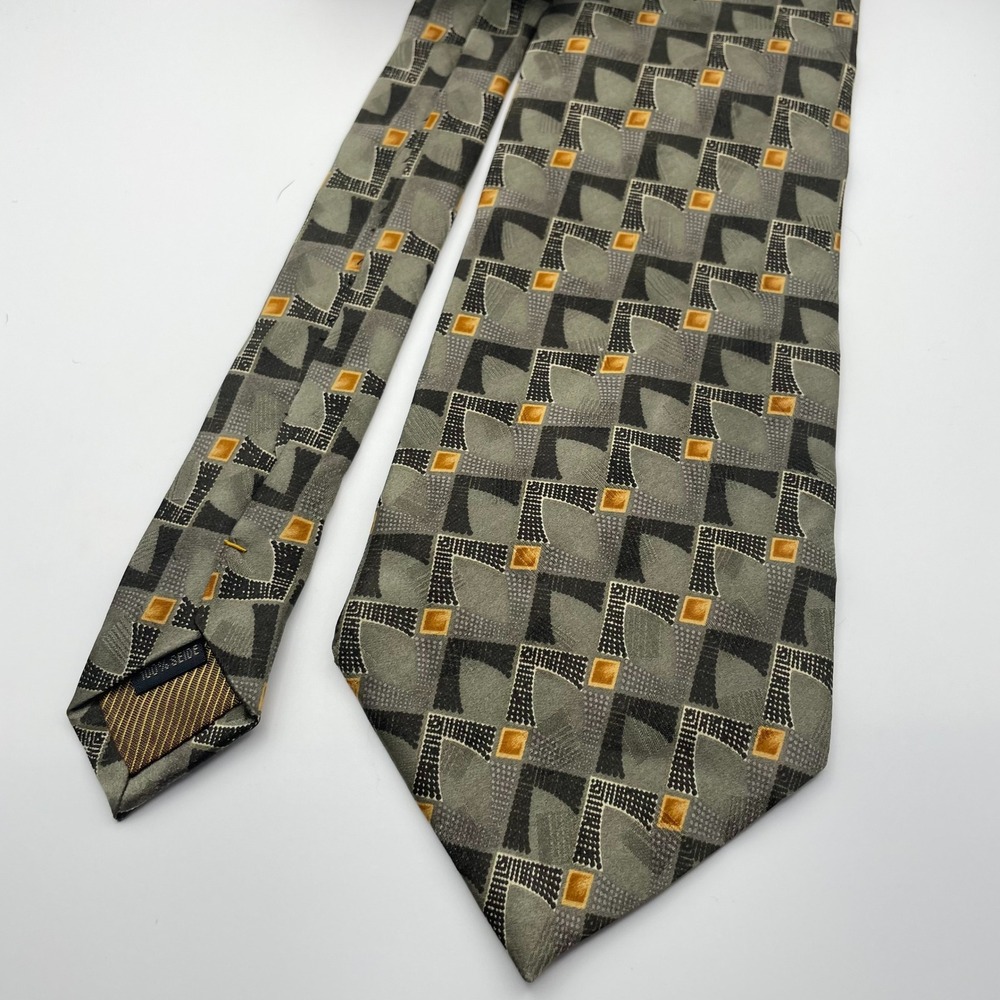 Fanti Mens Silk Tie Geometric Pattern Made in Italy